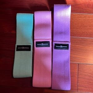 Set of 3 non slip exercise bands